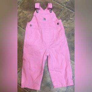 Carhartt Kids Overalls in Bright Pink